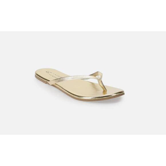 LC Lauren Conrad Honey Gold Flip Flop Sandals Size 7 - Picture 1 of 3